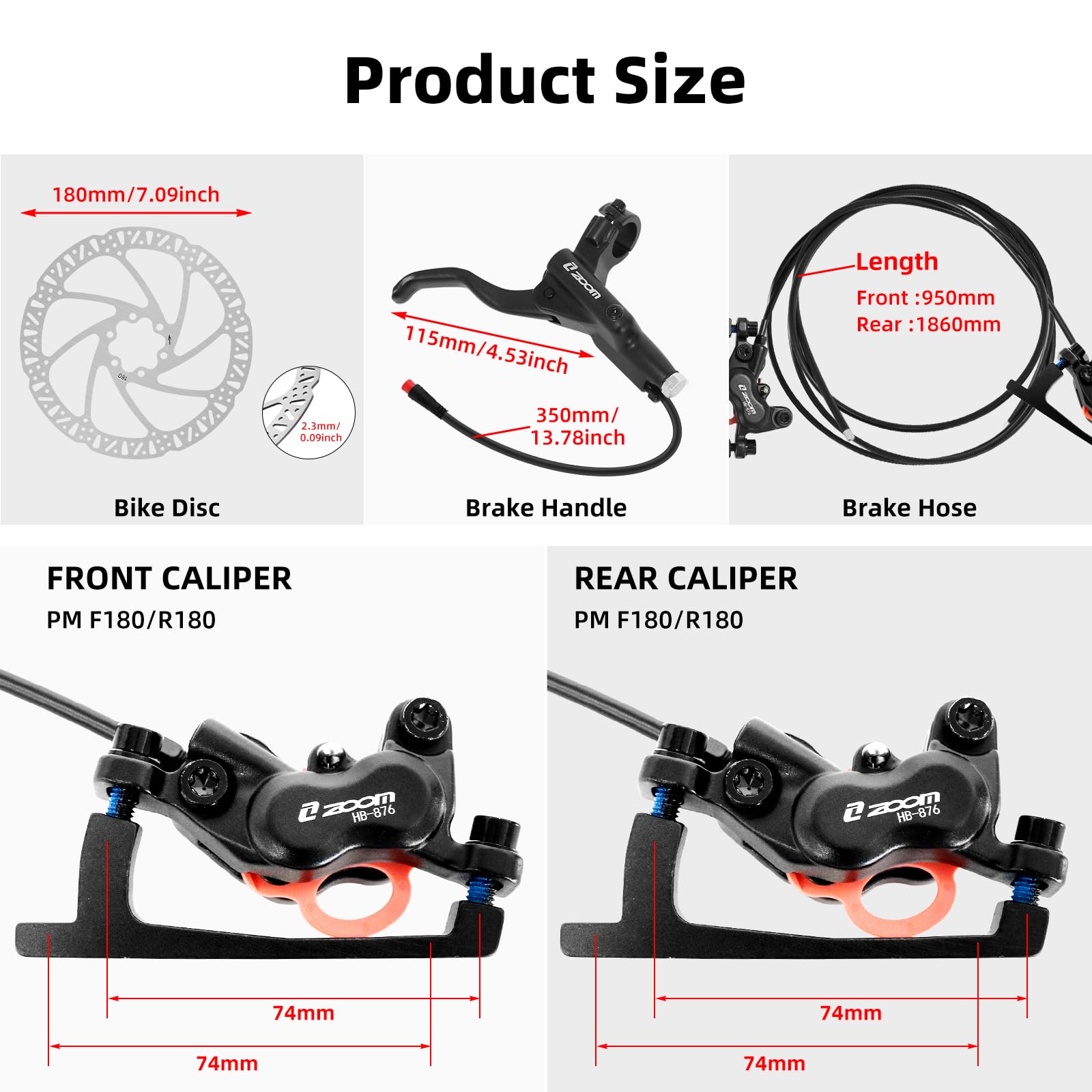 ZOOM HB876E 유압식 디스크 브레이크 세트, 4 - Zoom Hydraulic Brake 4 Piston E-Scooter 리뷰 및 가격